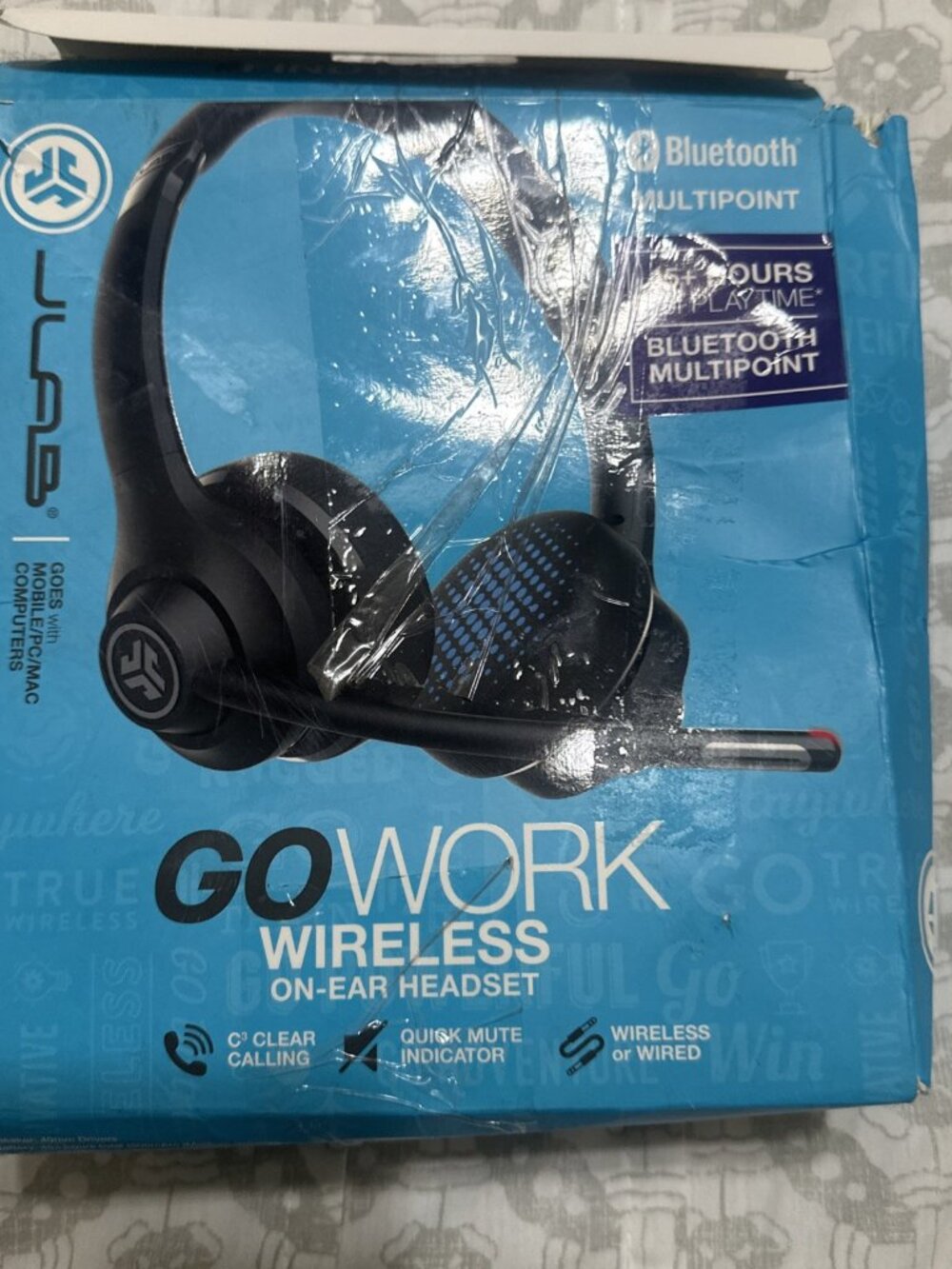 JLab - GoWork Wireless On-Ear Headset - Noise Cancelling - 45 +Hours of Playtime